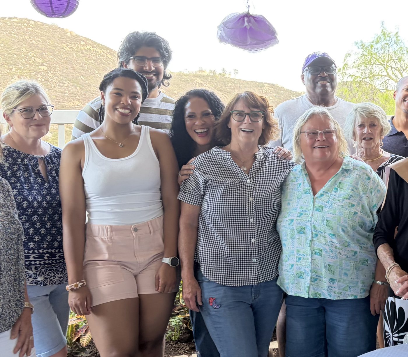 Neighbors gathered at a backyard celebration in La Mesa